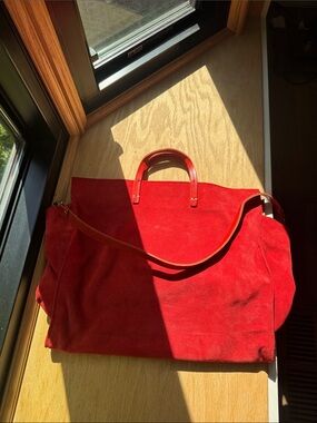 Clare V. Red suede bag